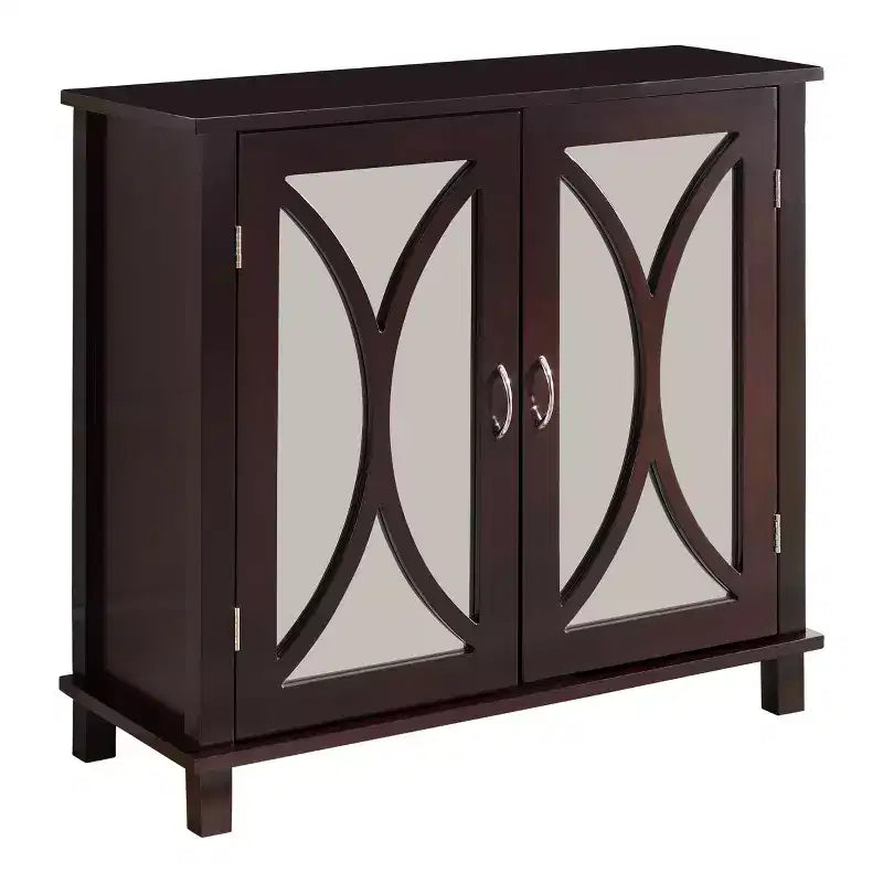 King Brand Marietta Wood Entryway Console Accent Cabinet, Espresso