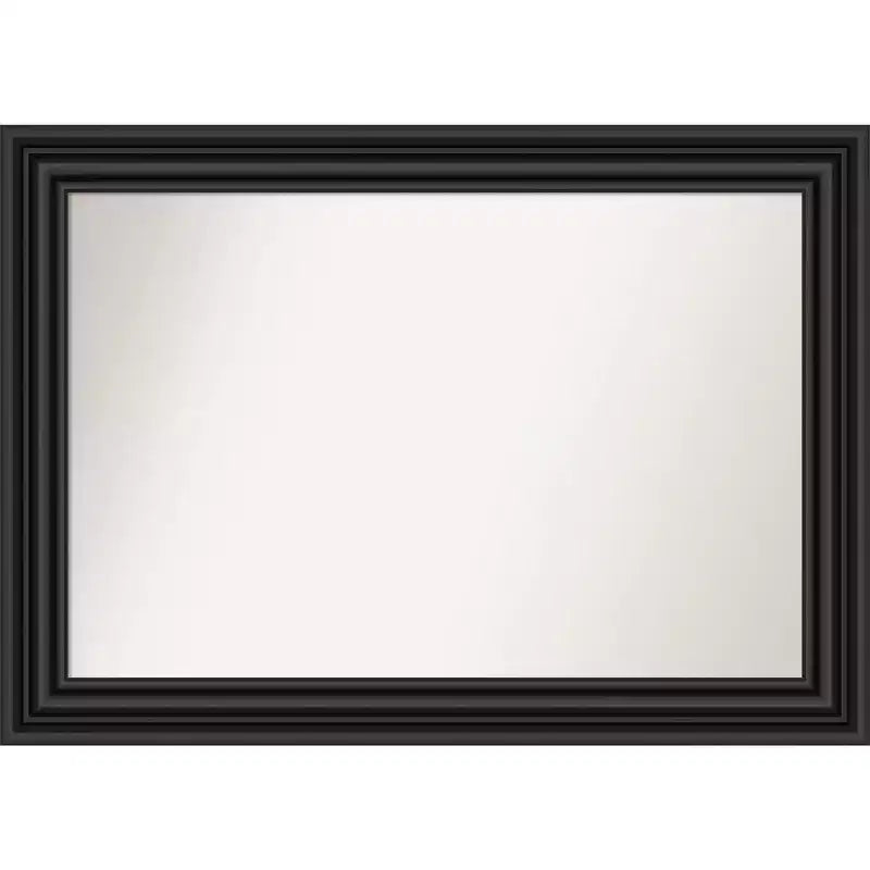 42x30 Non-Beveled Colonial Black Wall Mirror | Modern Style, Polystyrene Frame