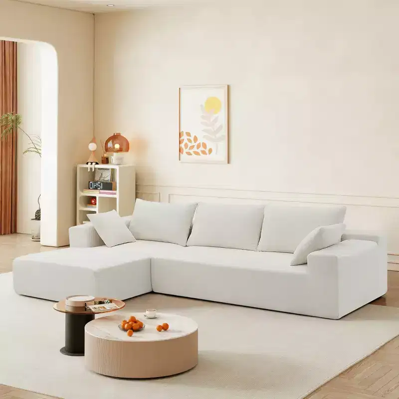 GDFStudio Elio Modern L-Shape 2 Piece Modular Sectional Sofa Set with Pollows