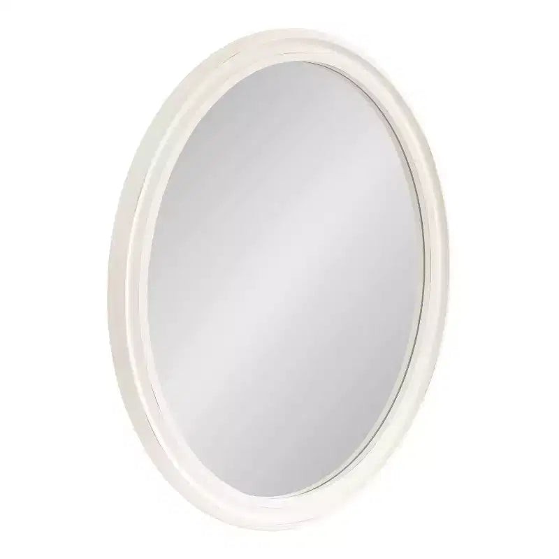 Kate and Laurel Mansell Oval Framed Wall Mirror, 24x30, White