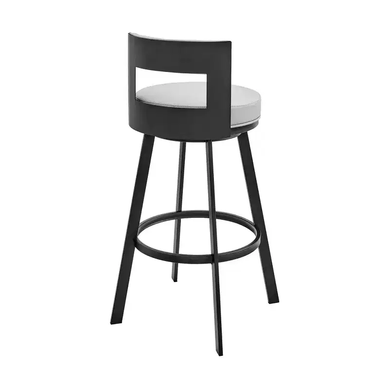 Armen Living 26 Flynn Metal with Faux Leather Swivel Counter Height Barstool
