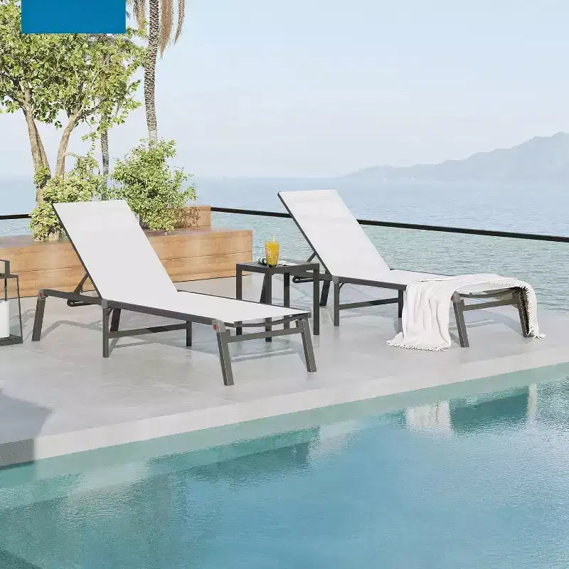 Summit Adventure Outdoor Chaise Lounge Chair - Foldable Aluminum Recliner 5 Positions, No Assembly Needed for Pool/Beach