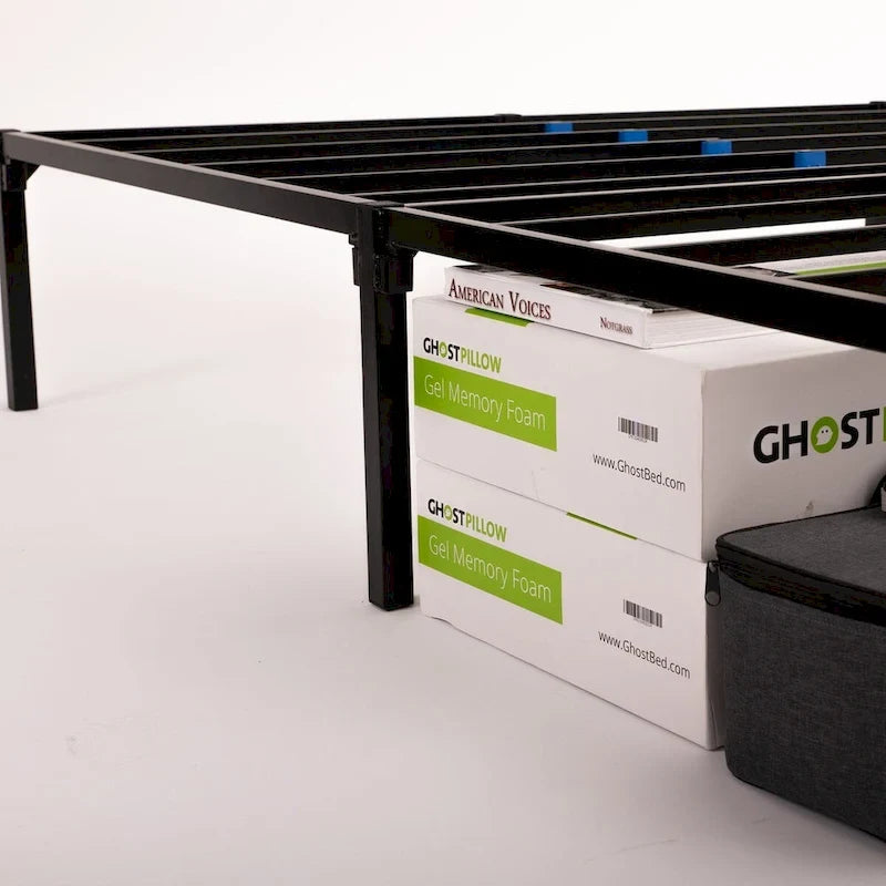 All-in-One Metal Bed Foundation with Easy Assembly, Heavy-Duty Steel Frame
