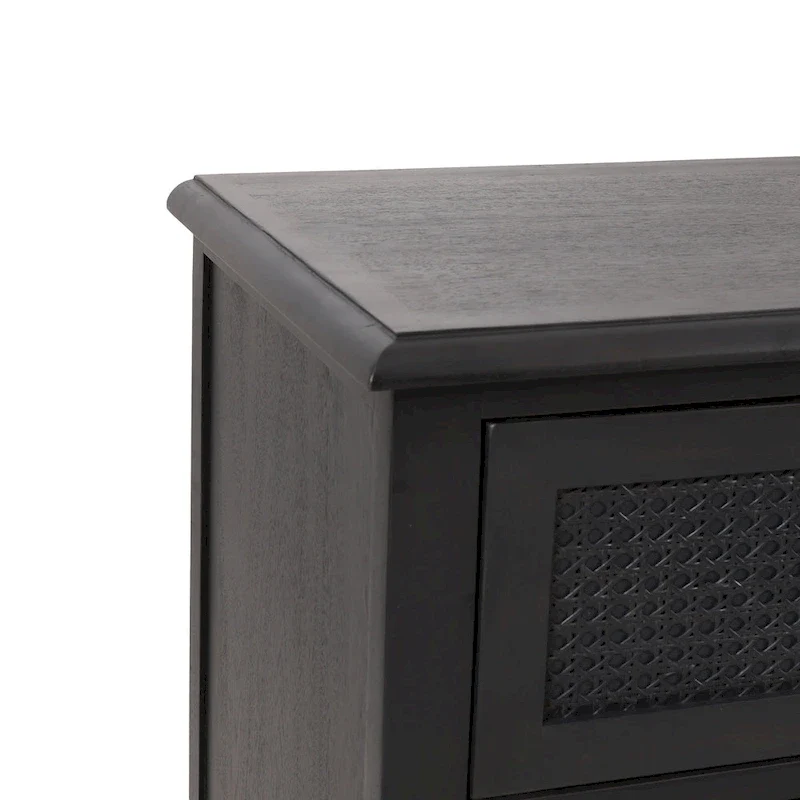 Newell Rustic Acacia Wood and Cane 3 Drawer Dresser by Christopher Knight Home