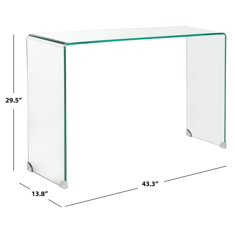 Clear Tempered Glass Console Table - 43.3 x 13.8 x 29.5 in.