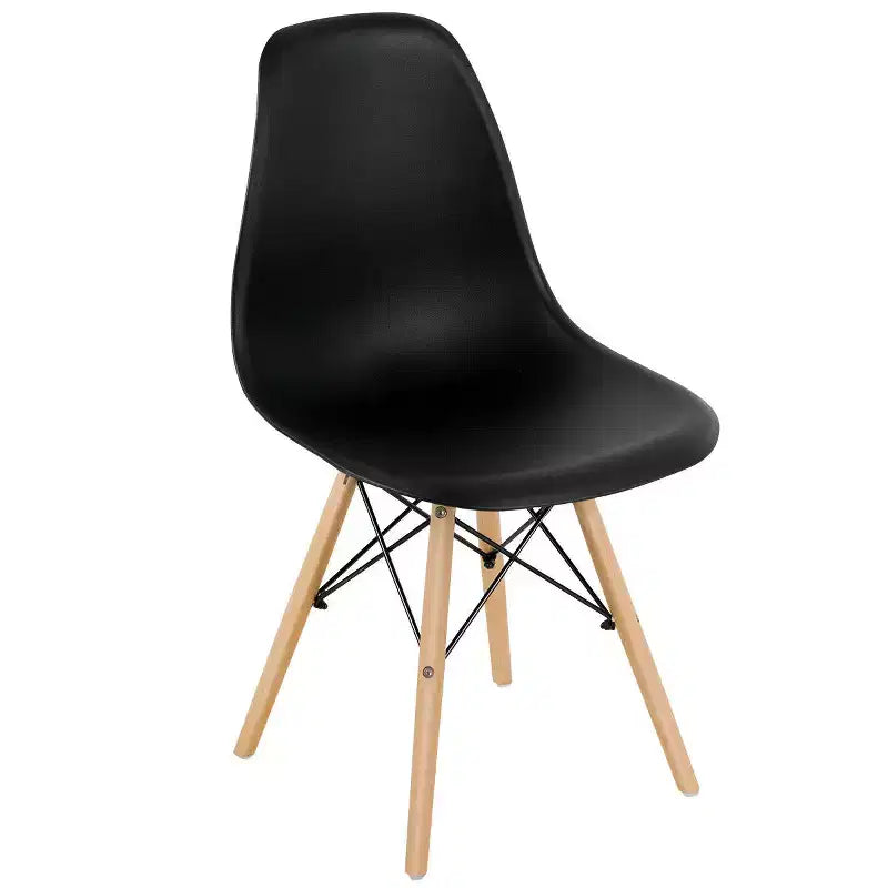 Costway Set of 4 Modern Dining Side Chair Armless Home Office w/ Wood Legs White/Black/Blue