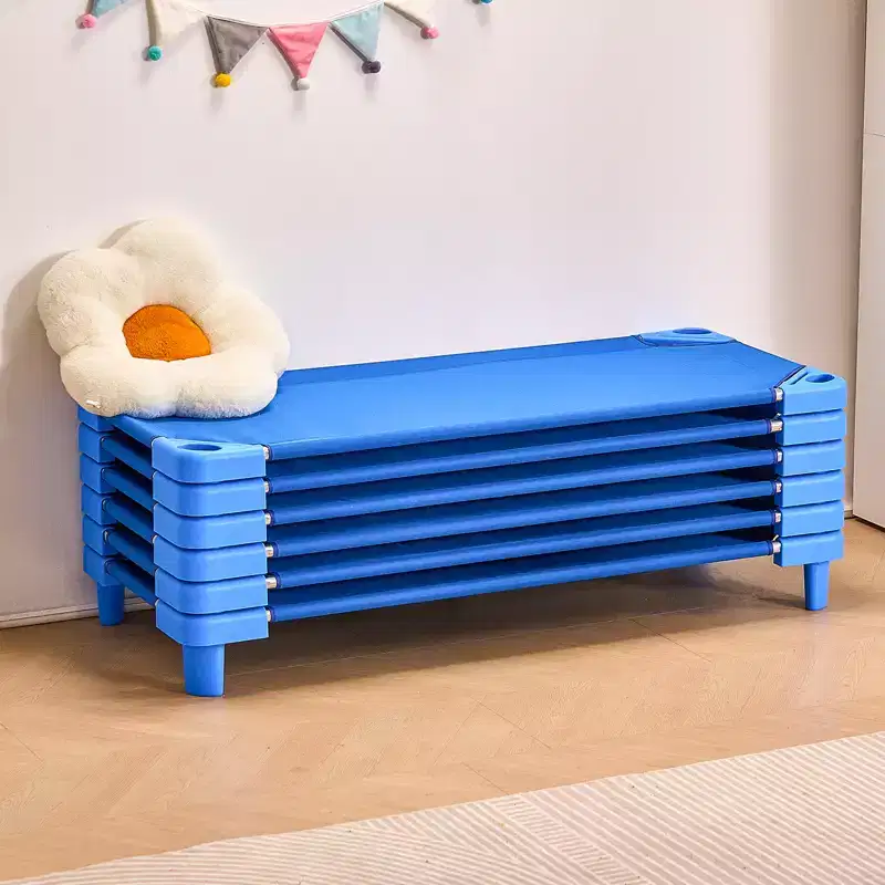 VEVOR Stackable Kiddie Cot,Pack of 6, Portable Toddler Nap Cots, Standard Size 52 L x 23 W Daycare Cots for Kids,Preschool Classroom Daycare Beds