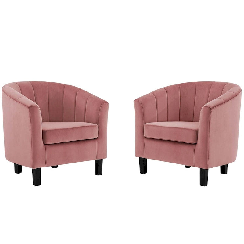 Channel Tufted Velvet Armchair
