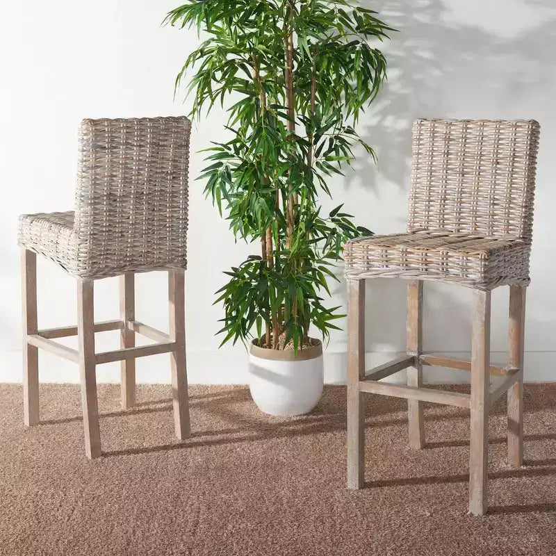 Tobie Rattan Bar Stool - BST6500 - Safavieh