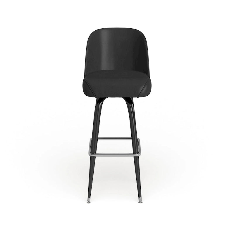 2-Pack Metal Barstools with Swivel Vinyl Bucket Seat & Footrest