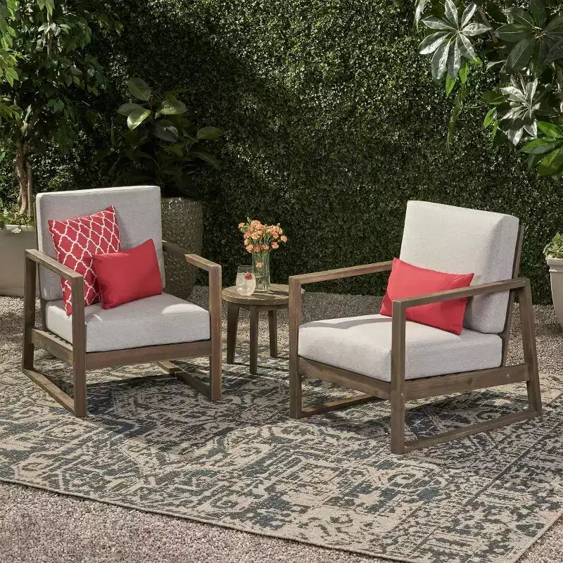 Belgian 2pk Acacia Wood Club Chair - Christopher Knight Home