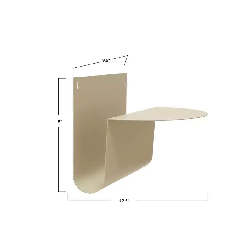 Storied Home Decorative Hanging Metal Wall Magazine Shelf, Cream