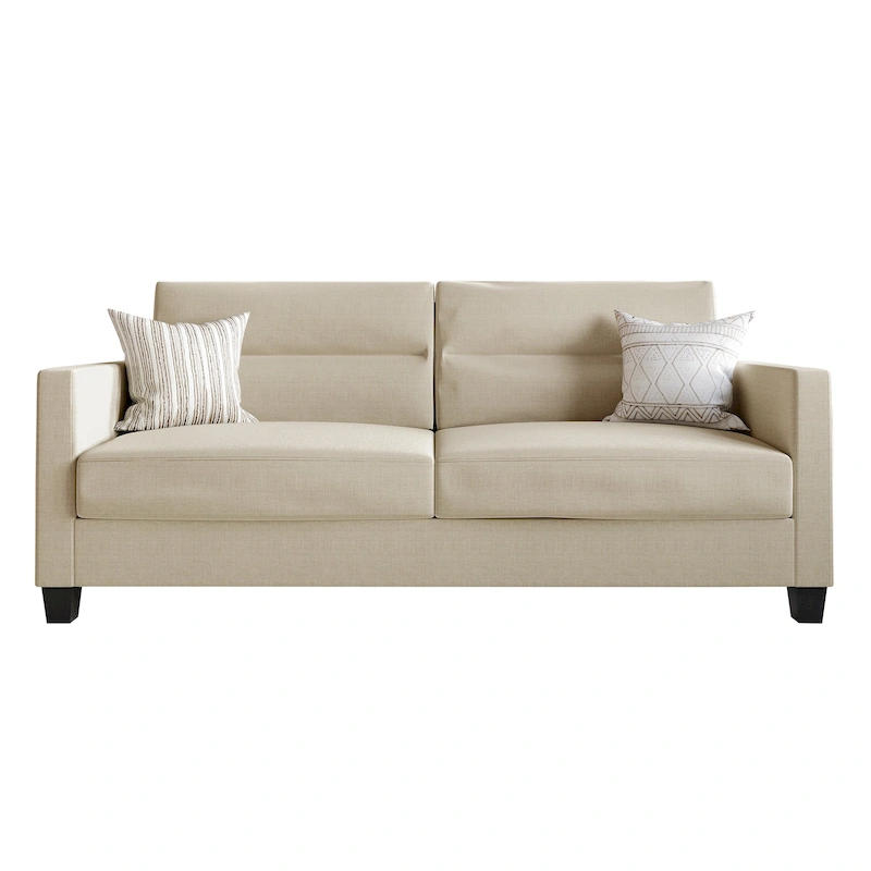 CraftPorch Clean and Minimalist Linen Upholstered Sofa