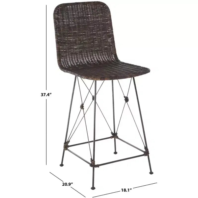 Weaved Rattan Counter Stool Set of 2