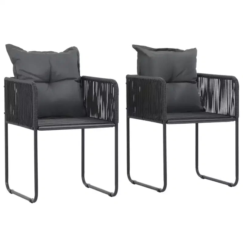 vidaXL Patio Chairs Outdoor Patio Dining Chair with Pillows Poly Rattan