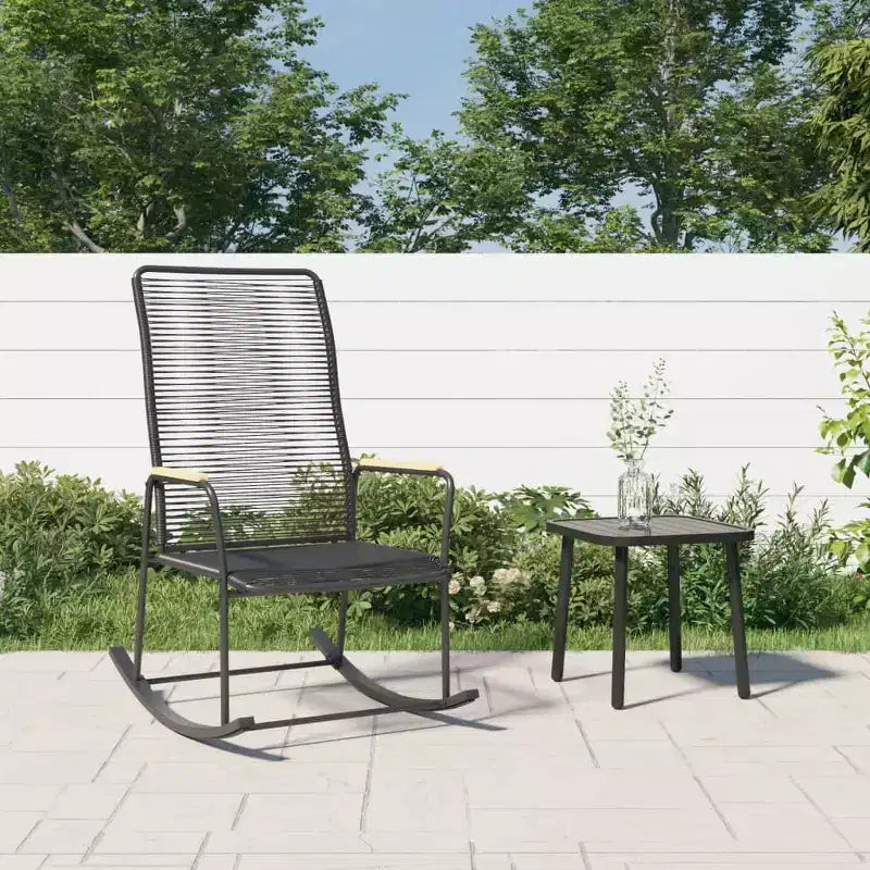 vidaXL Patio Rocking Chair Black 23.2x31.3x40.9 PVC Rattan
