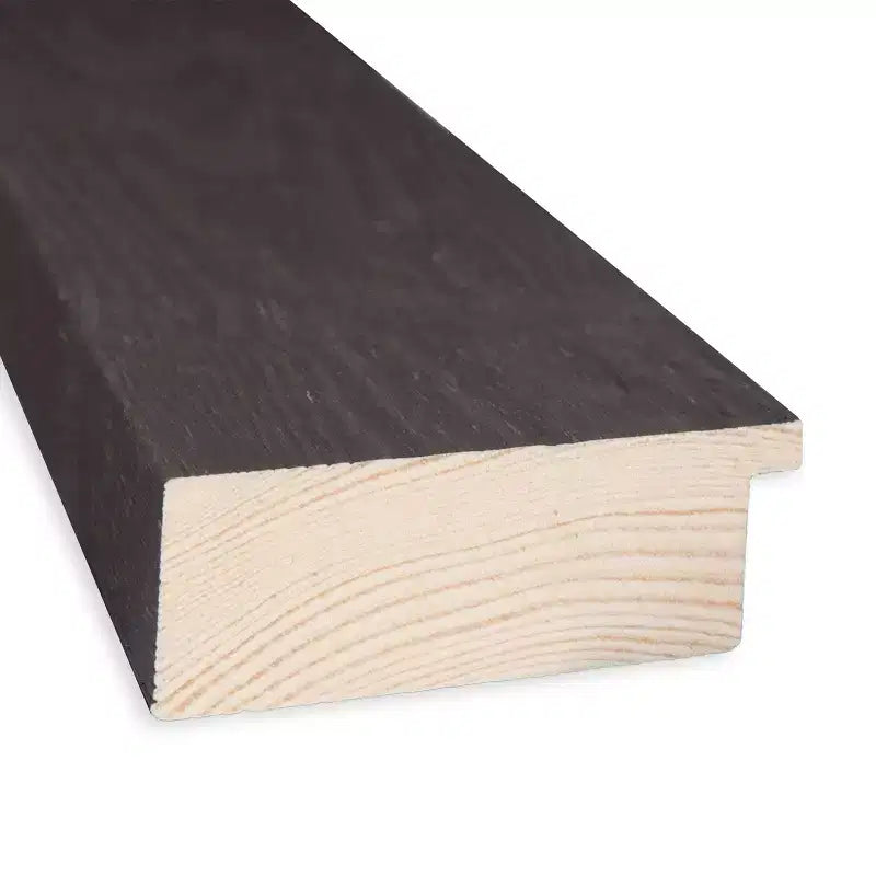 42" x 30" Beveled Bridge Black Wood Wall Mirror - Amanti Art: Modern Rectangle, No Assembly Required
