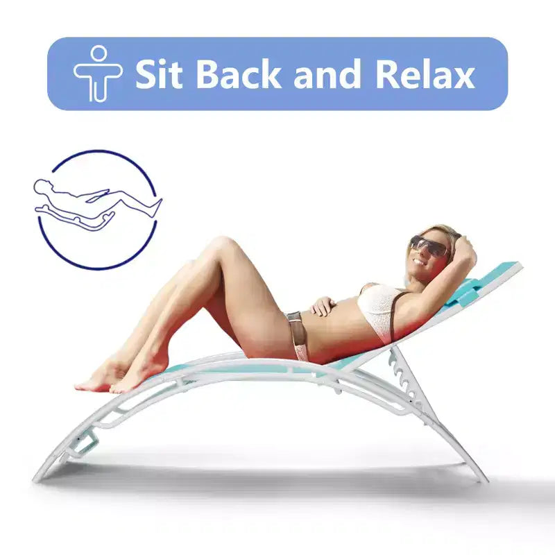 Aluminum Alloy Sun Lounger Set - 2-Piece Adjustable Outdoor Lounge Chairs for Patio, Beach, and Pool - Lightweight, Durable, All-Weather Design