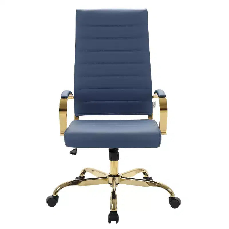 HomeStock 38 in.H Adjustable Height Gold Faux Leather Seat Material with Swivels Ergonomic Office Chairs