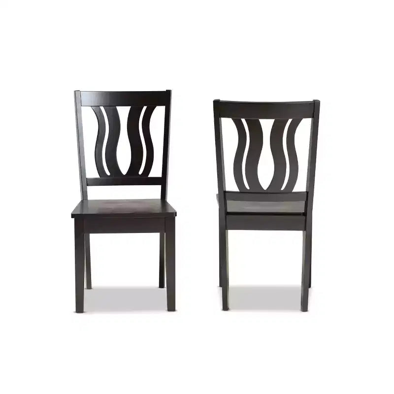 2pc Fenton Wood Dining Chair Set - Baxton Studio