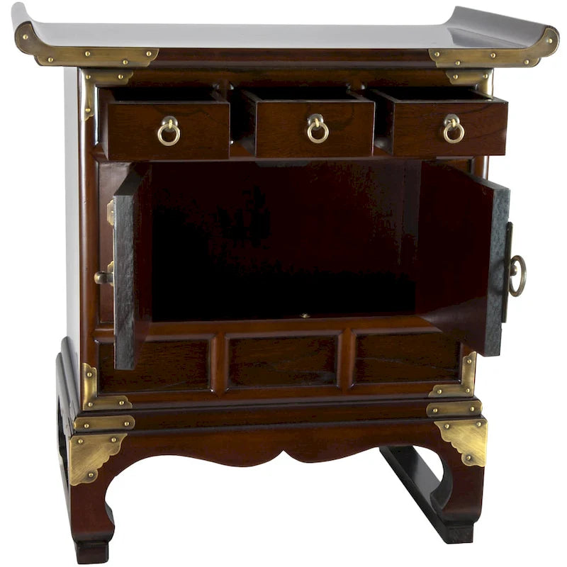 3 Drawer Antique Style End Table Cabinet