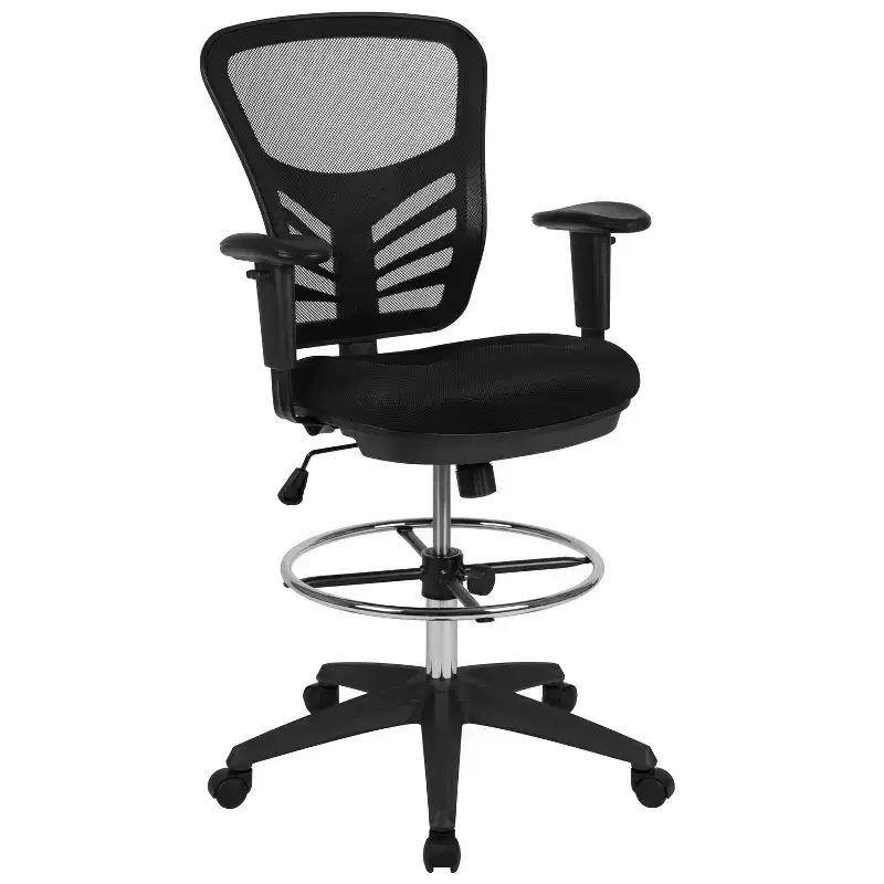 Mid-Back Mesh Adjustable Ergonomic Drafting Chair, Task Chair