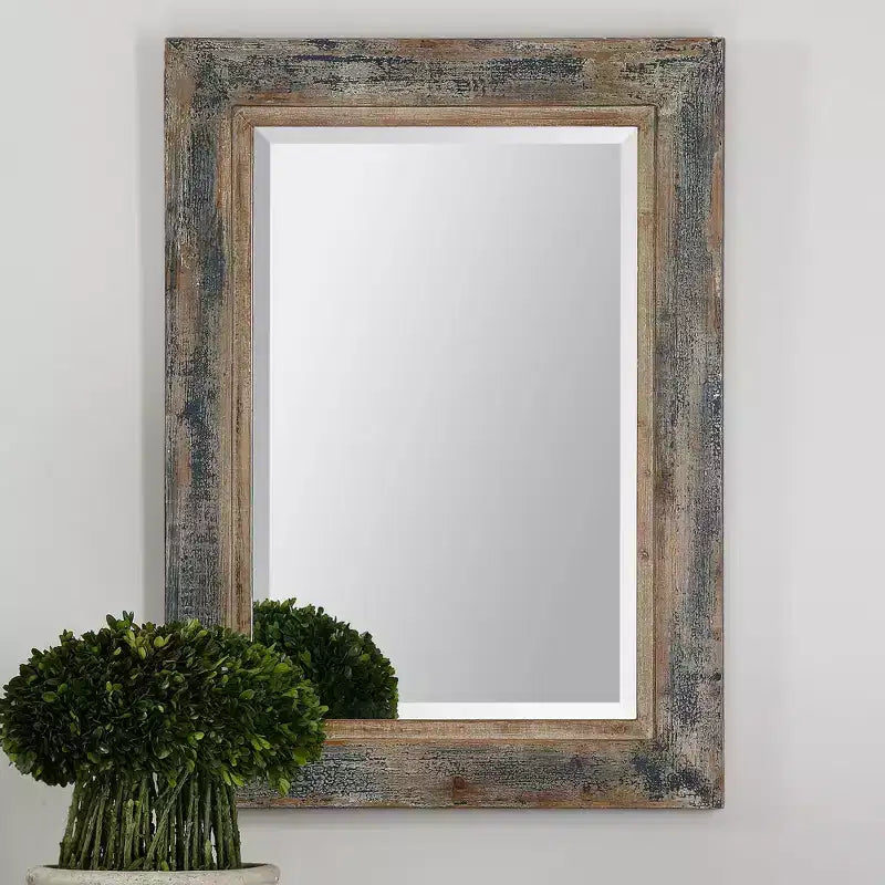 Uttermost Bozeman 38 High Slate Blue Wall Mirror