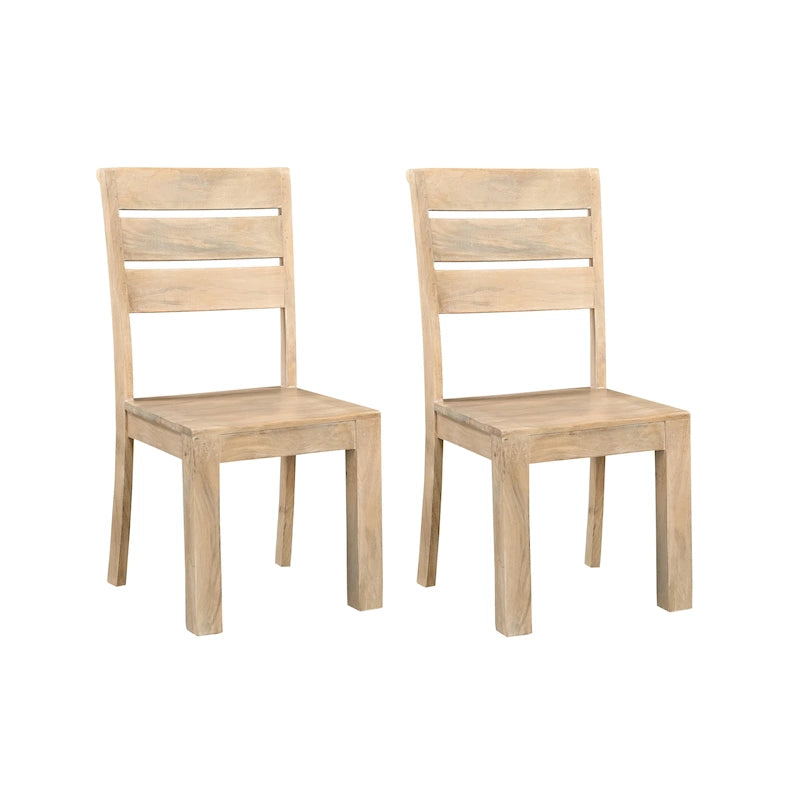 Solid Mango Wood Dining Chairs, Set of 2