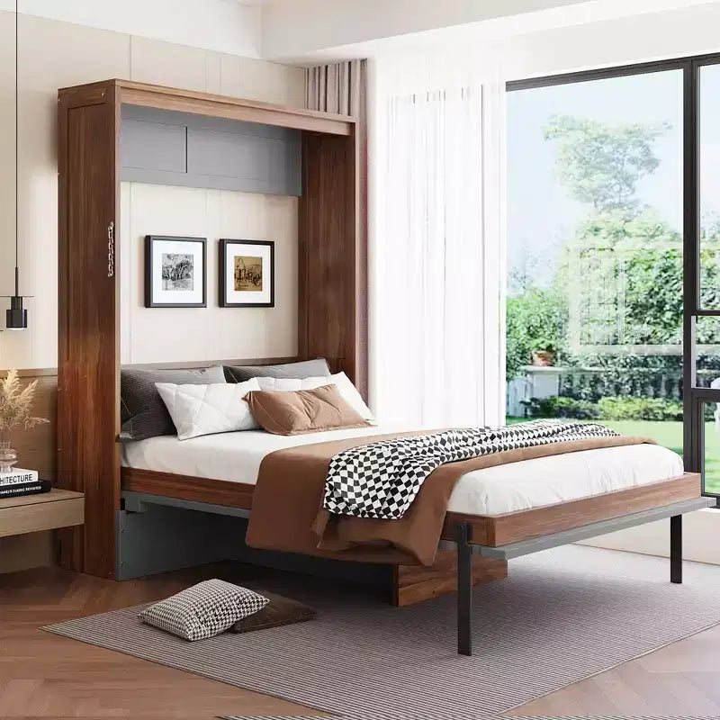 GDF Studio Lawrence Full Size Murphy Bed with Foldable Desk