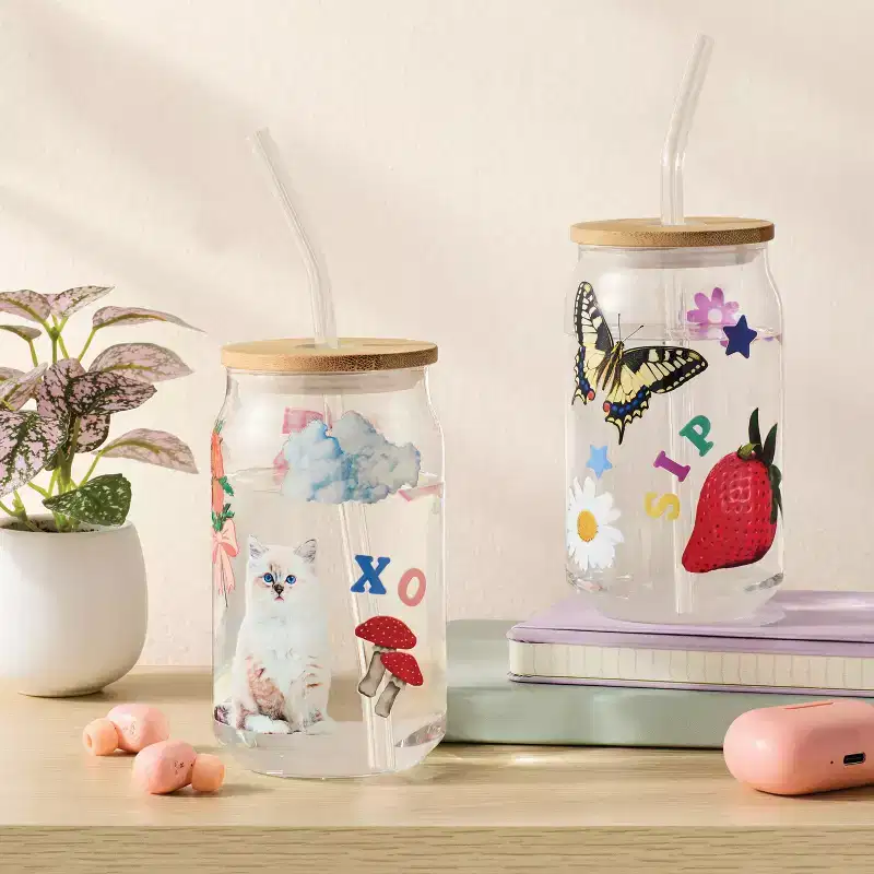 2ct Glass Tumblers with Stickers Craft Kit Gift - Mondo Llama™