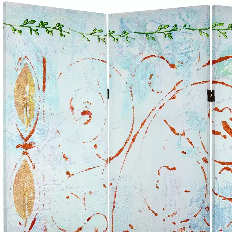 5 ft. Tall Canvas Room Divider - Folding Privacy Screen, No Assembly Required