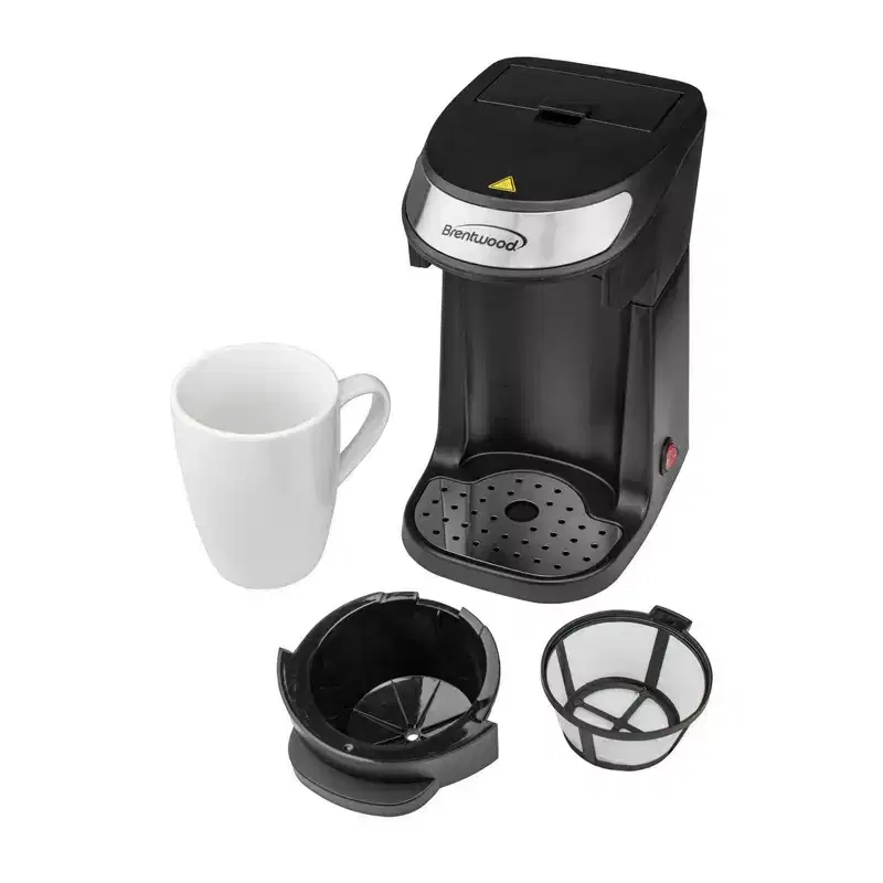 Brentwood Single Serve Coffee Maker in Black with Mug