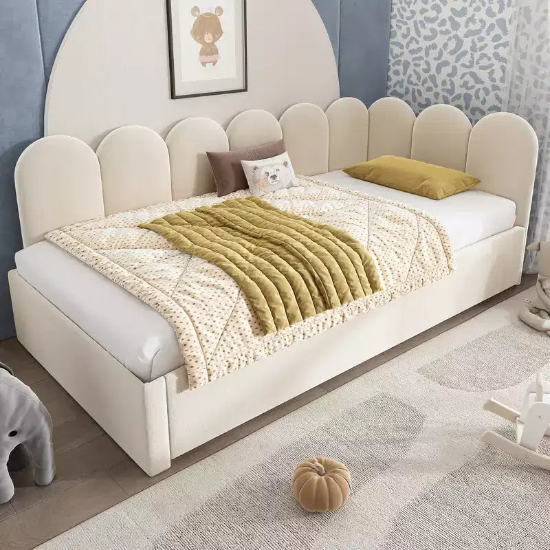Zeus & Ruta Twin Size Velvet Upholstered Daybed with Pull-Out Bed & Metal Slat Frame