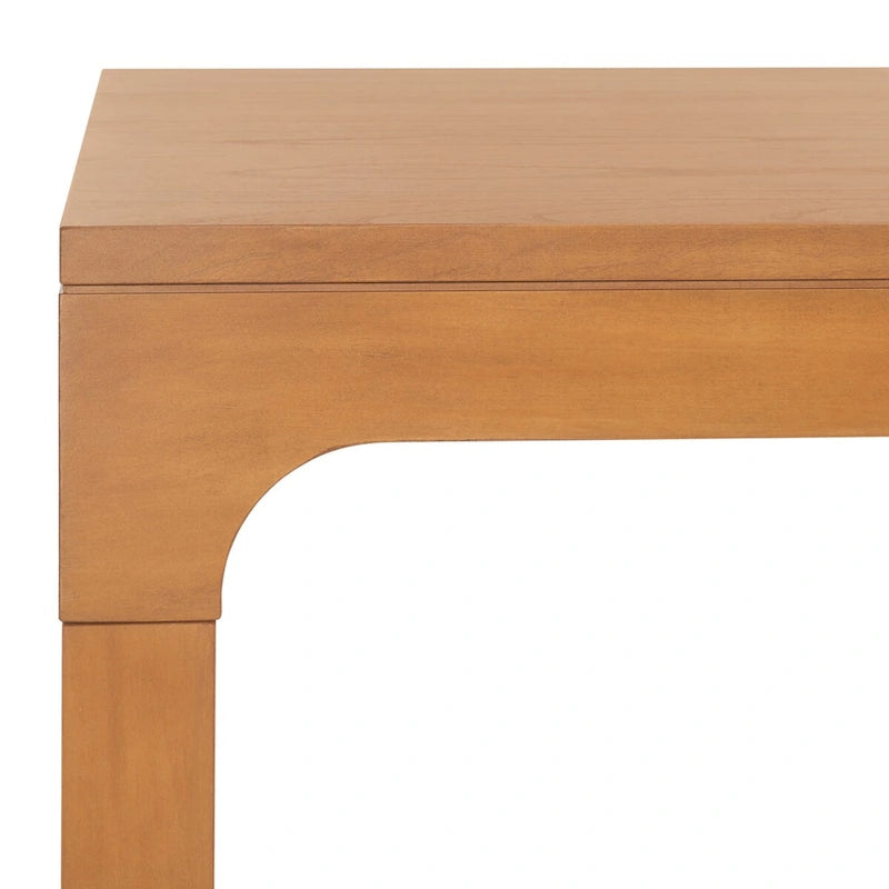 60-Inch Rectangle Dining Table | Mahogany Wood | Seats 8 | Modern Curved Base