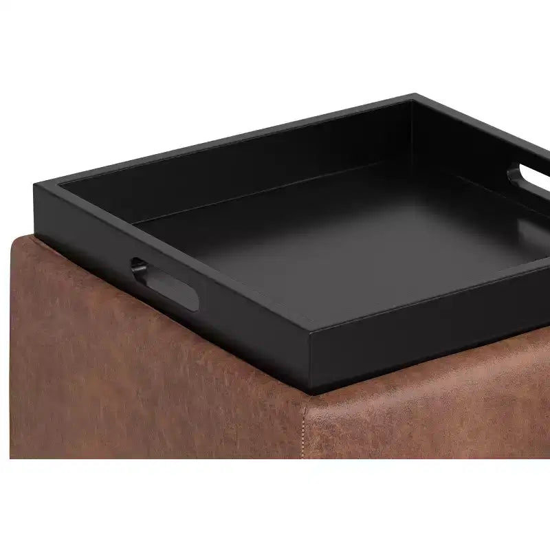 Velvet Button-Tufted Storage Ottoman with Gold Legs