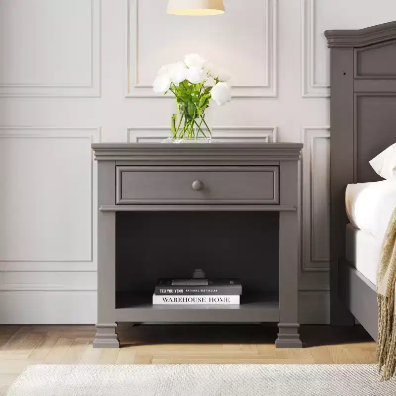 Child Craft Westgate 1 Drawer Nightstand for Nursery or Bedroom, Plenty of Storage, Hand Detailed, Wire Brushed Non-Toxic Finish, Fully-Assembled