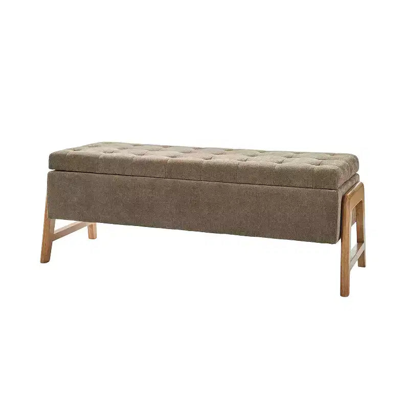 Nana Storage Bench with Solid Wood Legs and Tufted Seat|ART OF LIVING DESIGNS
