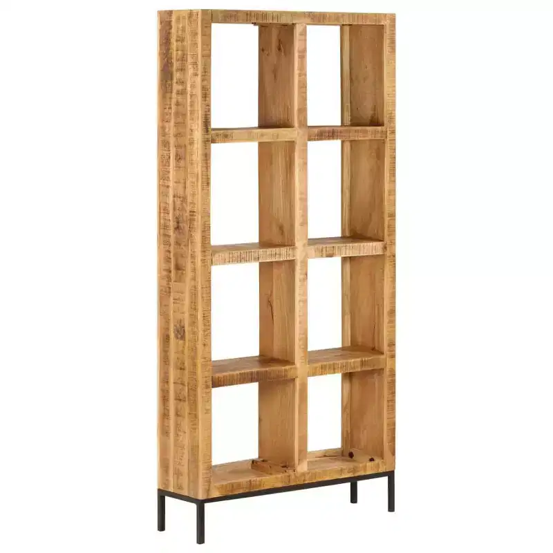 Brown Solid Mango Wood Bookshelf, 8-Shelf, Rectangular, Indoor