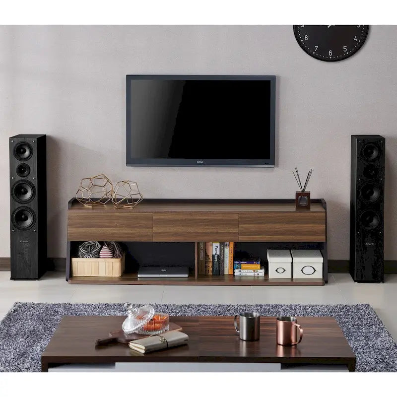 Modern Walnut 73-Inch 3-Drawer TV Console
