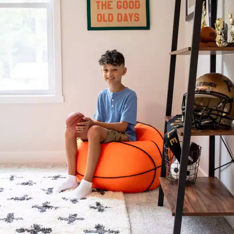 Big Joe Sports Ball Bean Bag Chair, Plush Soft Polyester, Kids