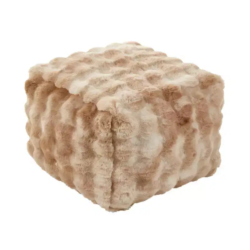 Saro Lifestyle Plush Bubble Faux Fur Pouf