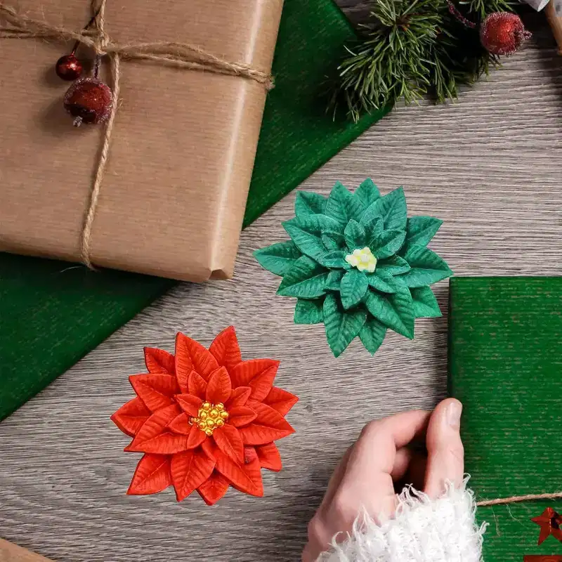JDICTION 2PCS Christmas Holly Leaf Silicone Molds for Chocolate Fondant Baking Cake Soap Candle Resin Crafts