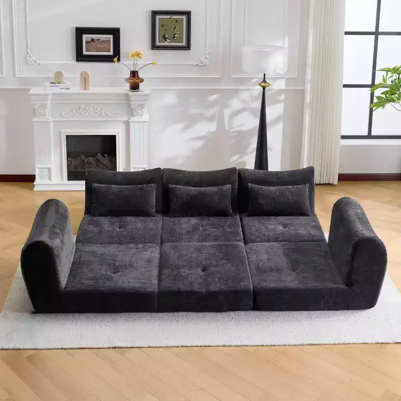 Modern Modular Sectional Sofa, Convertible Folding Sleeper Sofa Bed, Soft Chenille Compressed Sofa for Living Room, Bedroom-Panipeachy