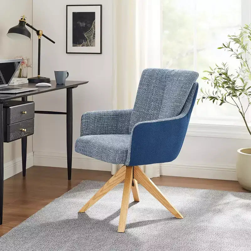 Art Leon Fabric Upholstered Swivel Home Office Desk Chair