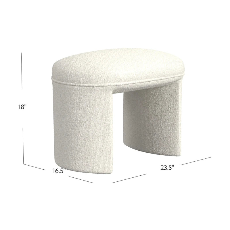 Modern Upholstered Ottoman with Boucle and Velvet Fabric Options