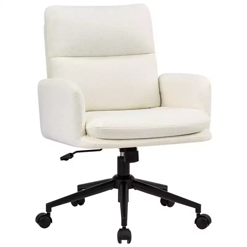 Modern Home Office Desk Chair with High Backrest, Chenille Upholstered Accent Chair