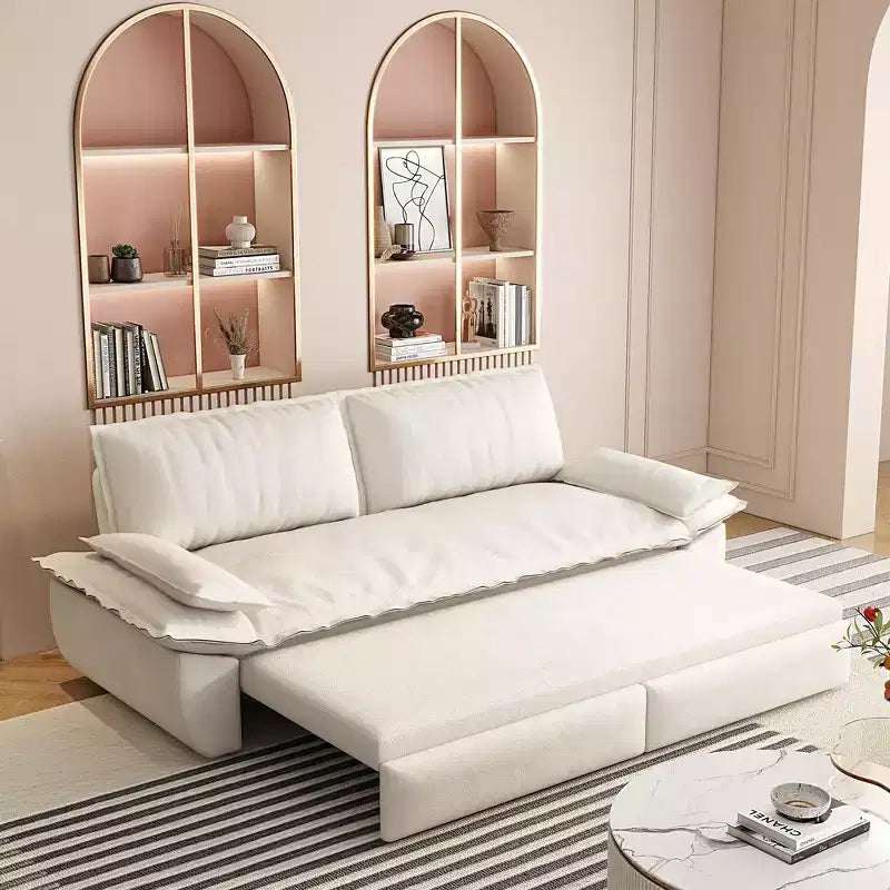 3-in-1 Convertible Queen Sleeper Sofa with Velvet Upholstery