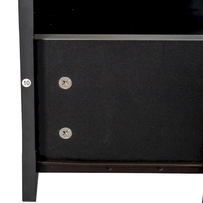 70.87 TV Stand | 3 Open Shelves & 3 Drawers | Black | High-Density Board | Fits 80 TV