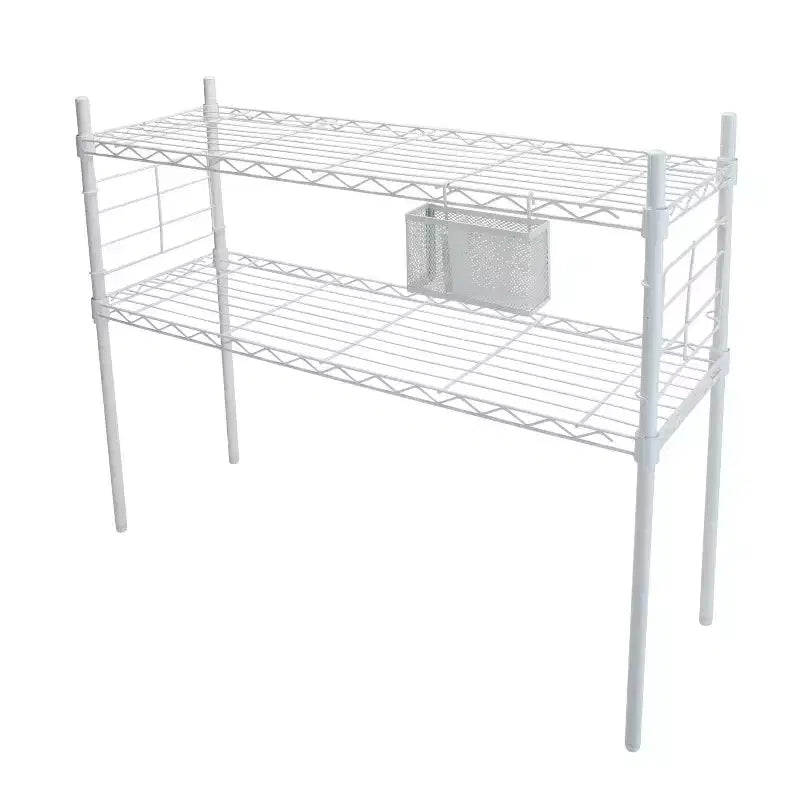 Organize It All Steel Etagere Adjustable Shelf White: 2-Shelf Vertical Bookshelf, Steel Frame, 36 Height, 12 Depth