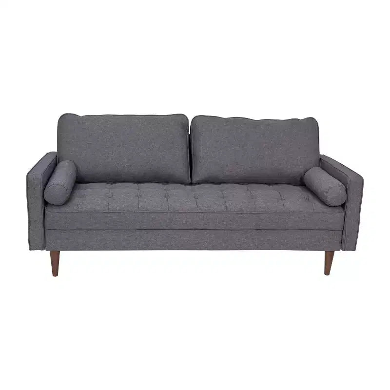 Flash Furniture Hudson Mid-Century Modern Sofa with Tufted Upholstery & Solid Wood Legs